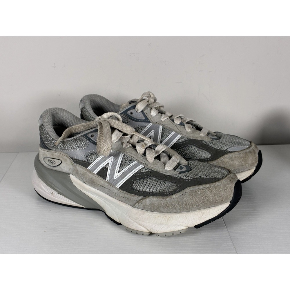 New Balance 990v6 Shoes Youth Boys Size 4 M Gray Suede Mesh Running GC990GL6